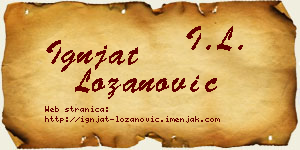 Ignjat Lozanović vizit kartica